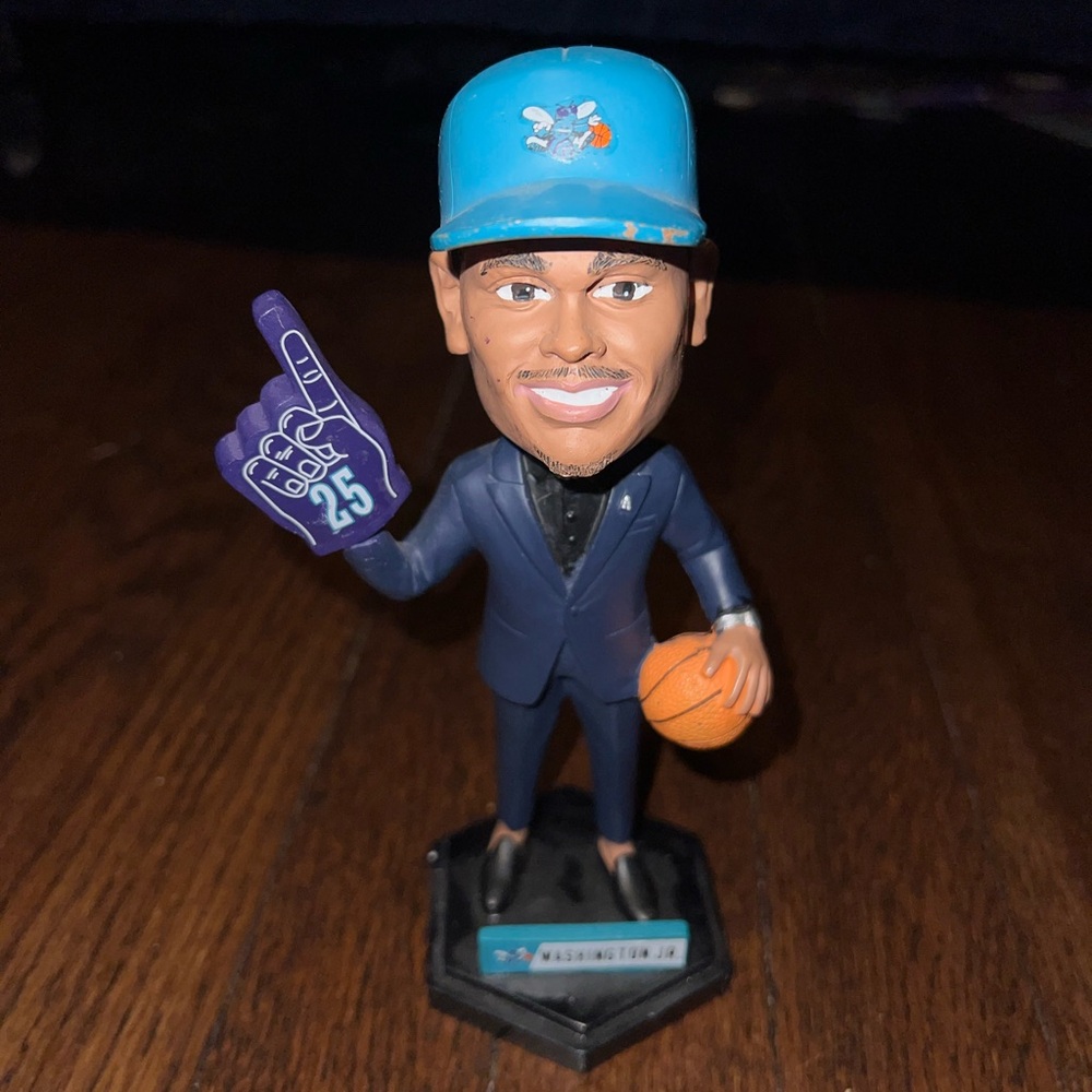 Blue and Black Bobblehead Figurine
